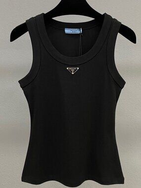 💎Prada Men's Black Tank Top with Logo Detail💎